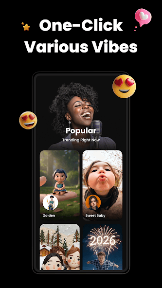 VibeMe AI one-click vibes screenshot